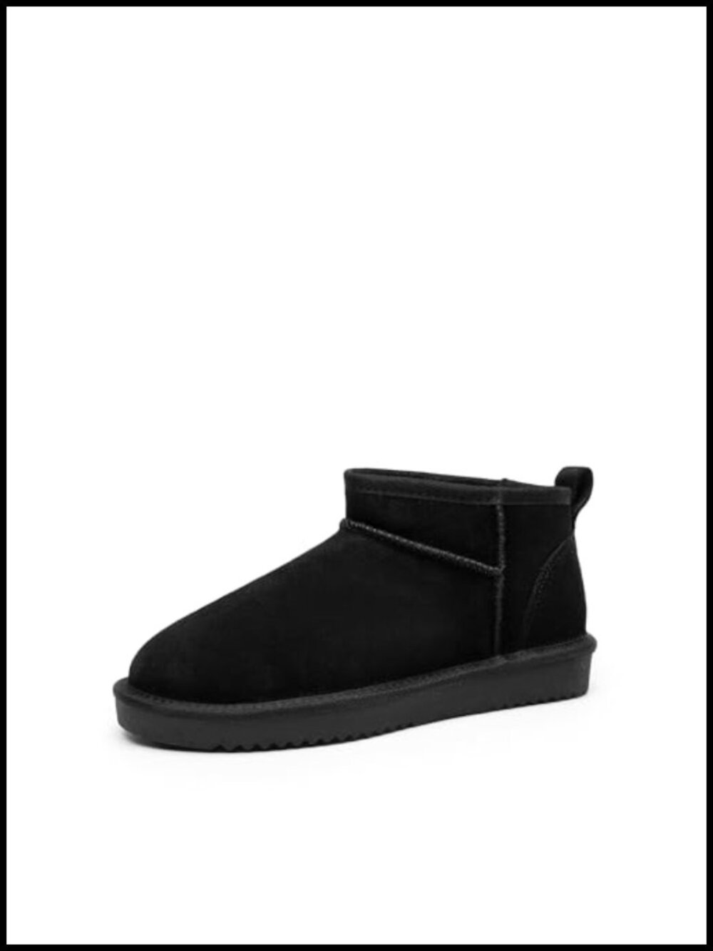Genuine Suede Ankle Boots Faux Fur Lining Warm Snow Boots Slip On Memory Foam